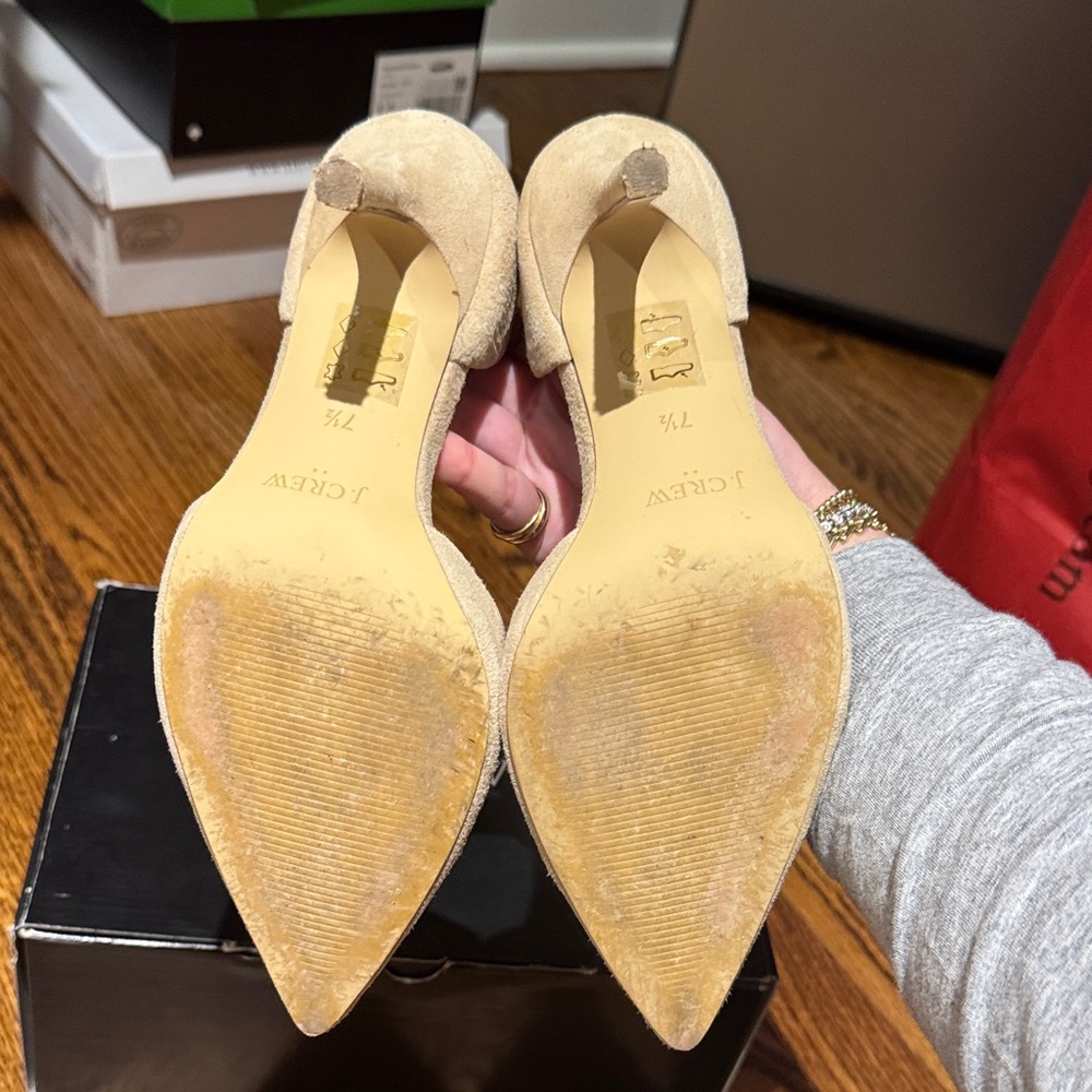 J. Crew Women's Beige Suede Heels - Picture 3 of 3